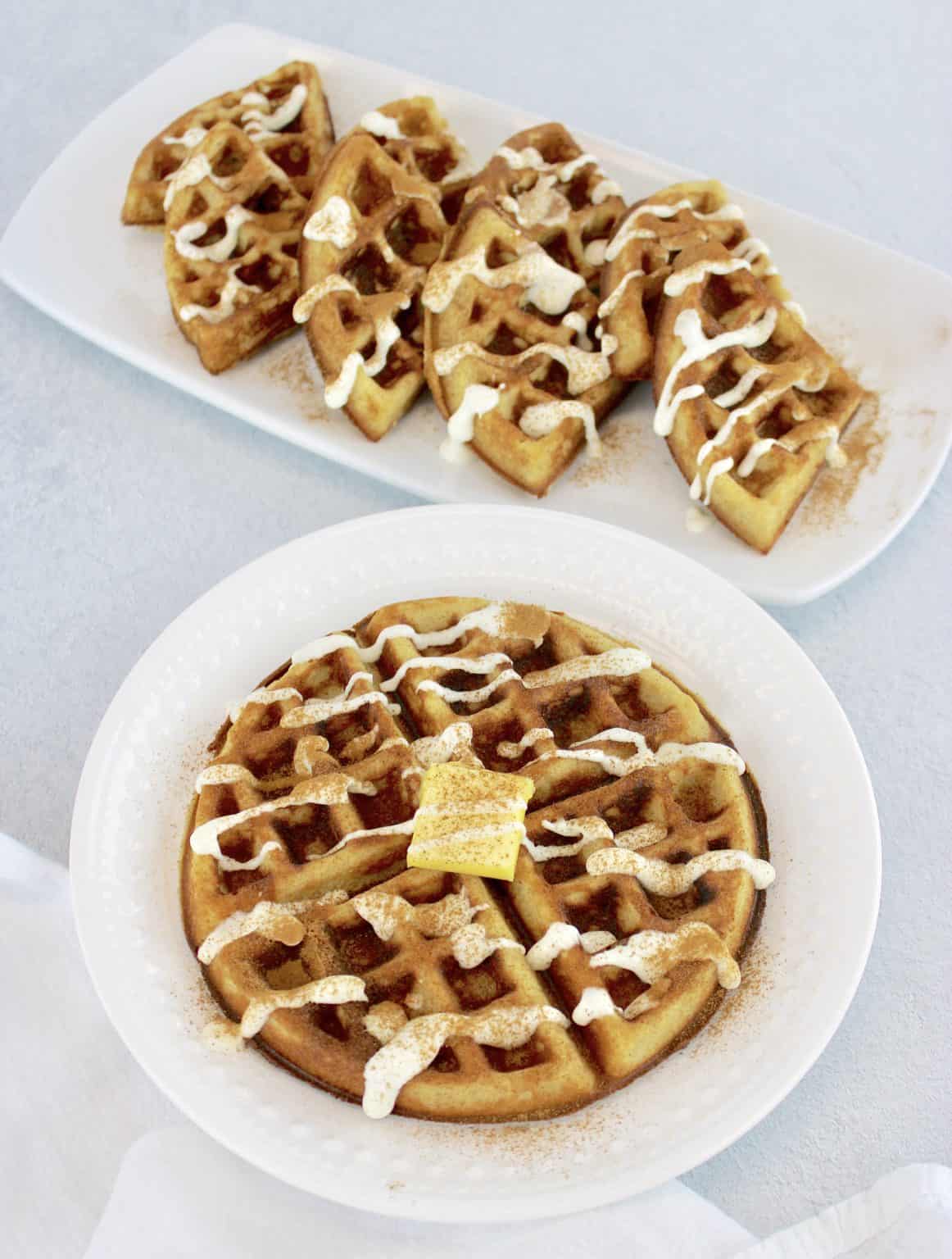 Keto Cinnamon Roll Waffles with Cream Cheese Icing Keto Cooking Christian