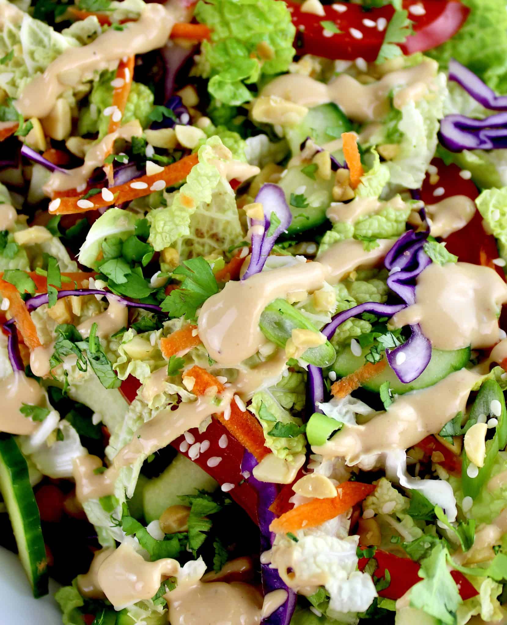 Thai Crunch Salad With Peanut Dressing Keto Cooking Christian