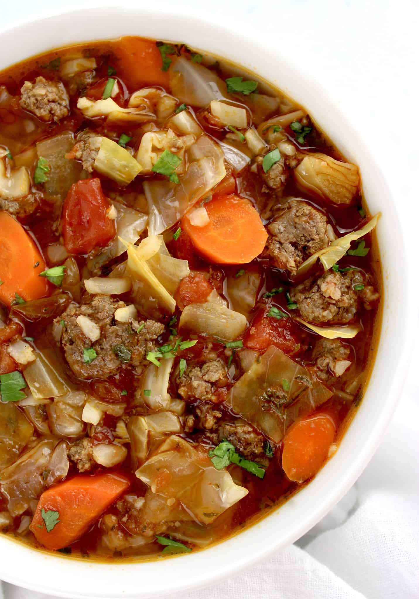 Slow Cooker Cabbage Roll Soup - Keto Cooking Christian