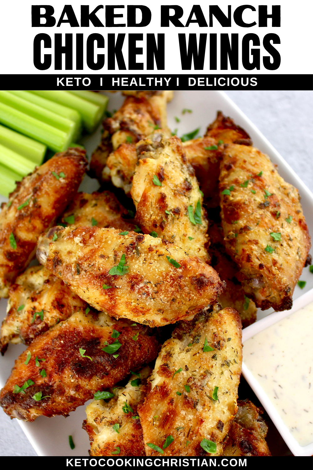 Baked Ranch Chicken Wings pin