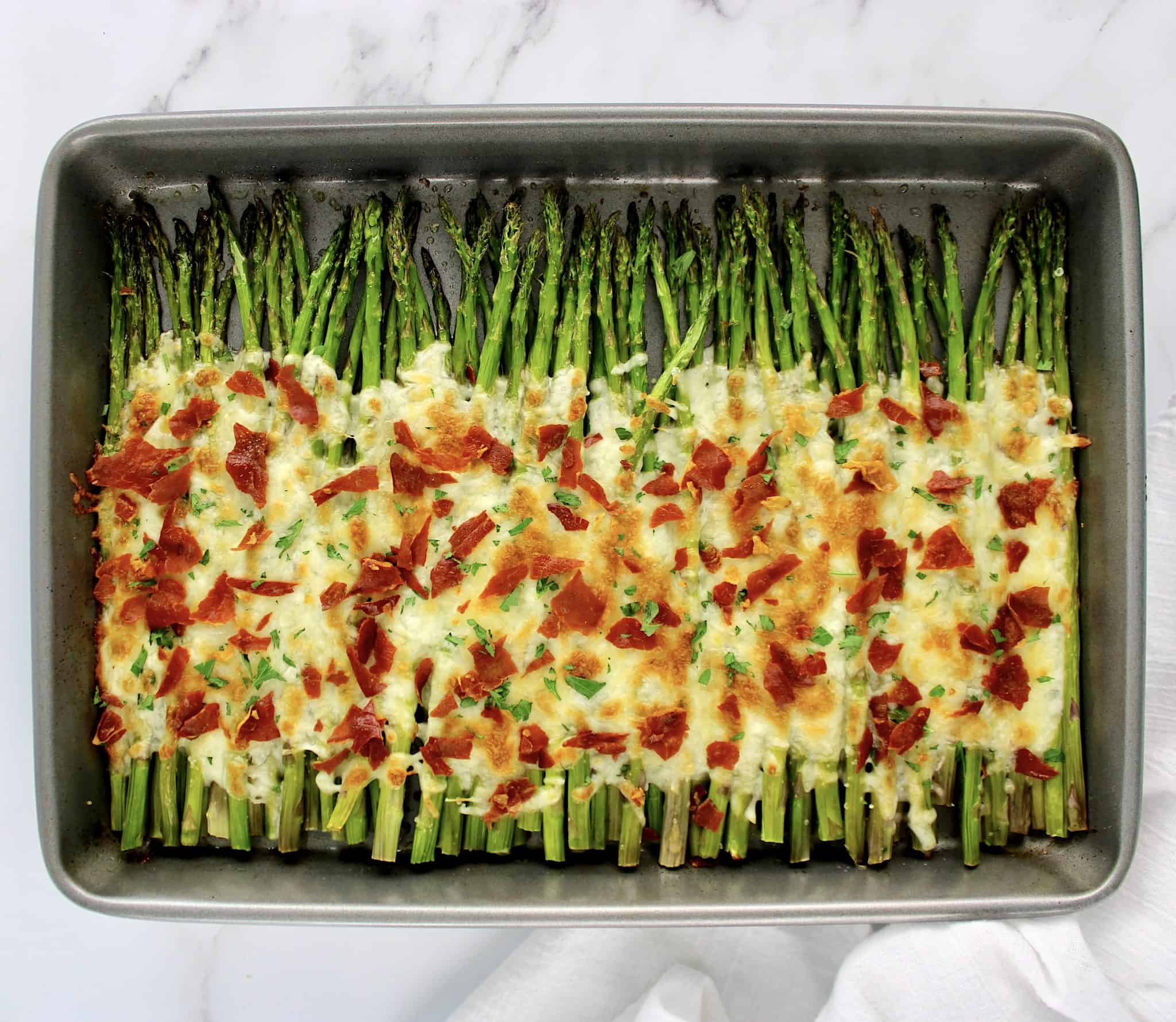 Cheesy Roasted Asparagus with Crispy Prosciutto - Keto Cooking Christian
