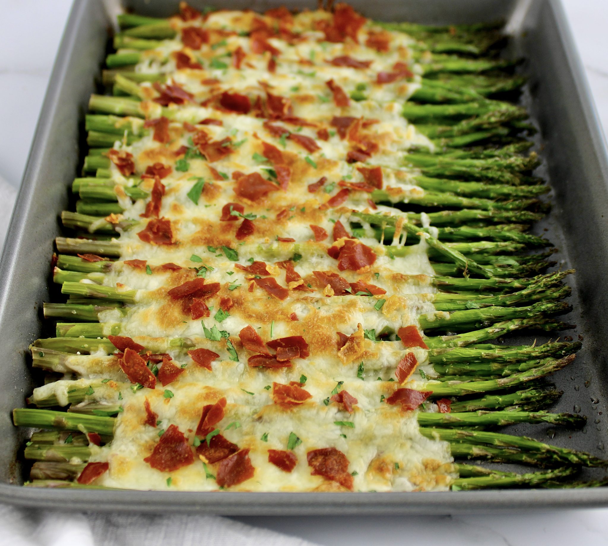 Cheesy Roasted Asparagus with Crispy Prosciutto - Keto Cooking Christian