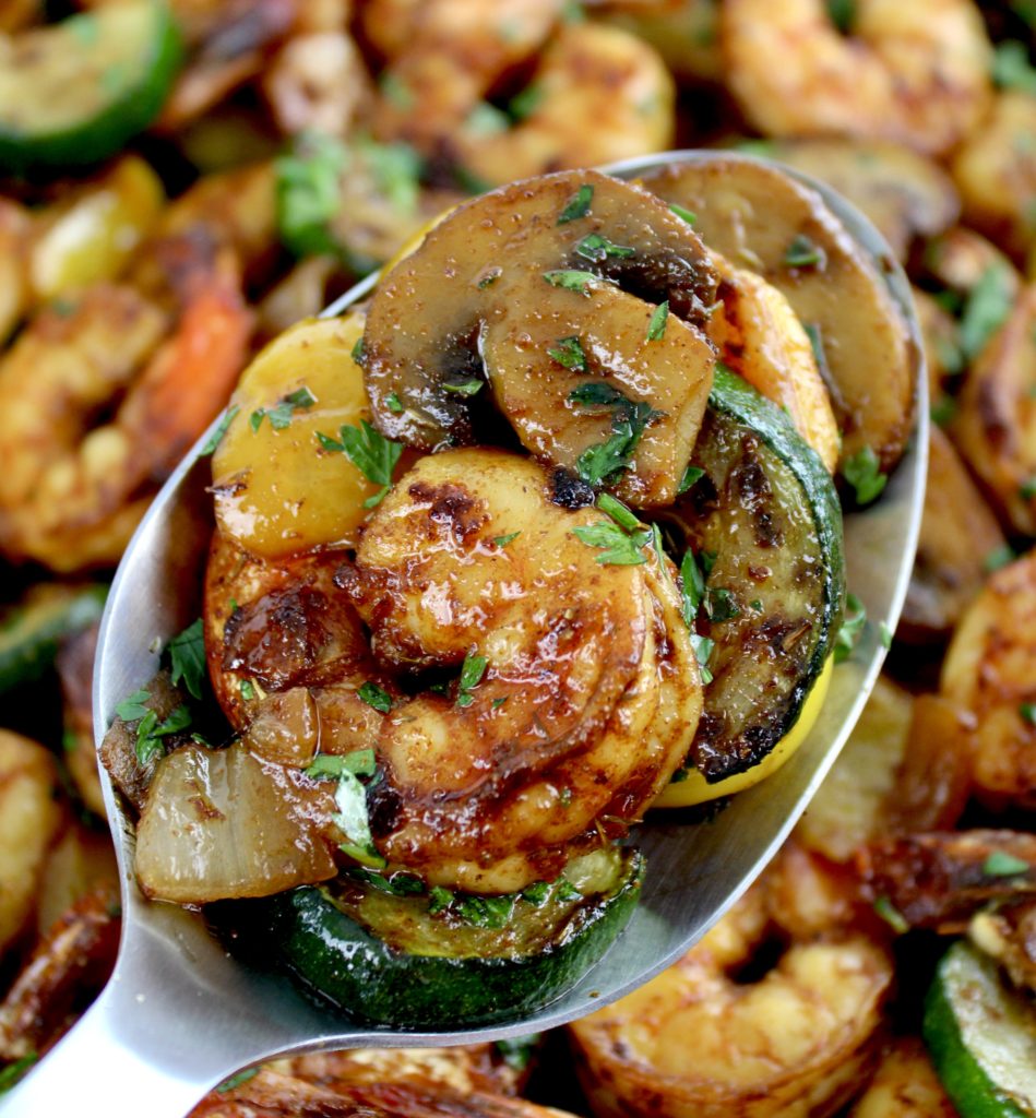 Garlic Butter Shrimp and Veggies Skillet - Keto Cooking Christian