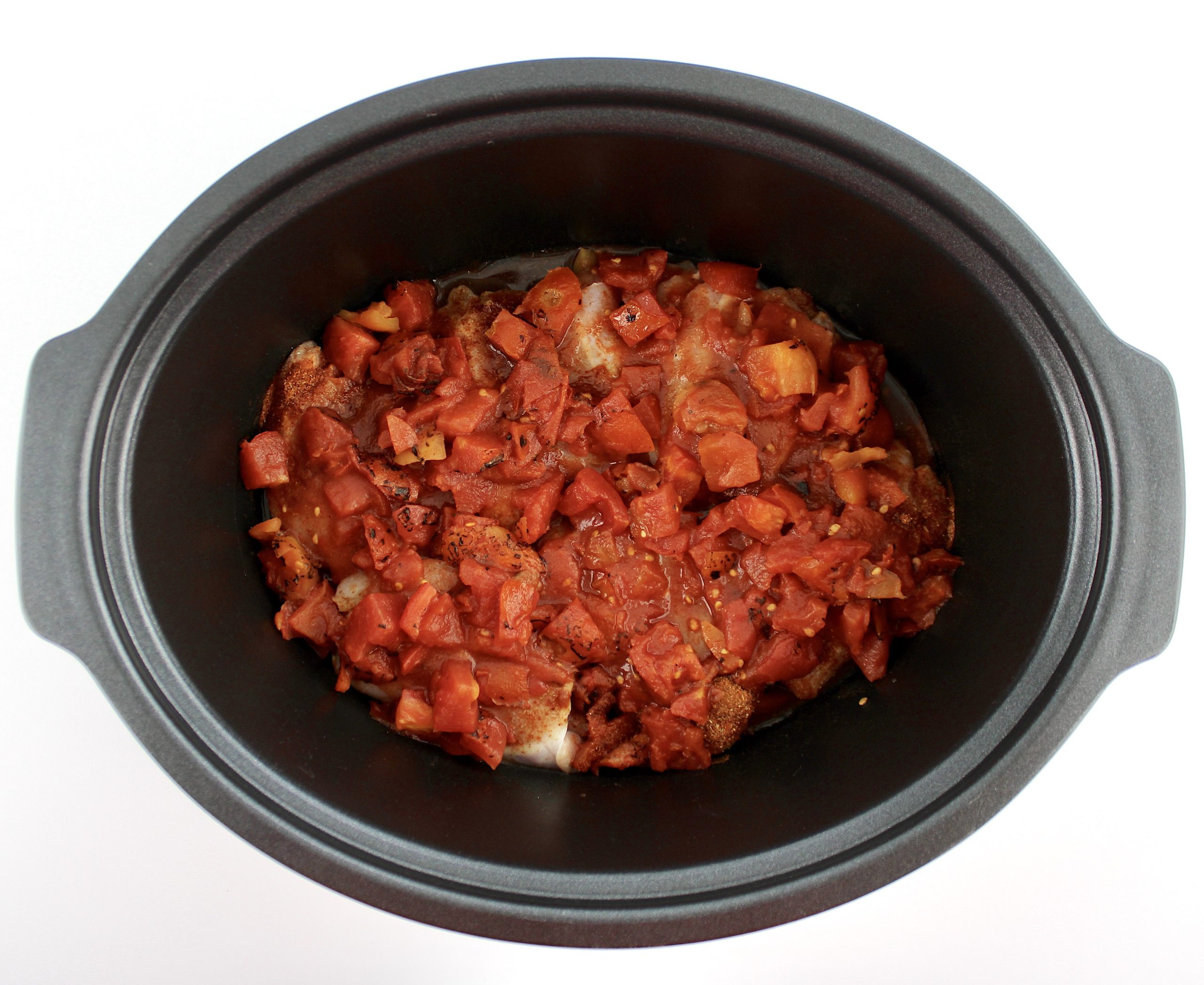 diced fire roasted tomatoes in slow cooker insert