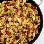 Fried Cabbage with Bacon in skillet