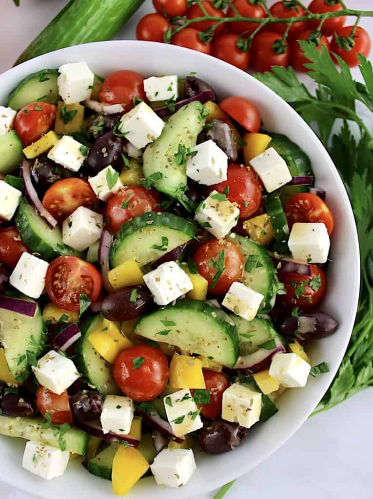 Keto Greek Salad with Dressing - Keto Cooking Christian