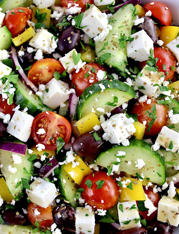 Keto Greek Salad with Dressing - Keto Cooking Christian