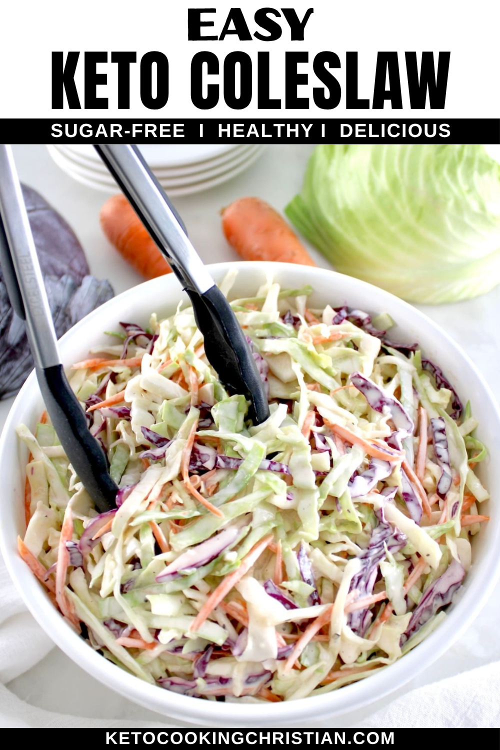 Easy Keto Coleslaw pin
