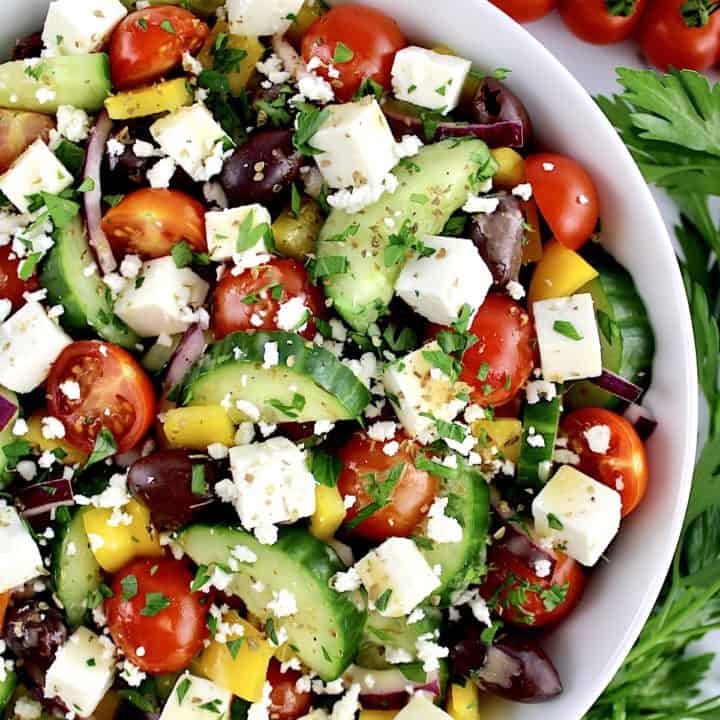 Keto Greek Salad With Dressing - Keto Cooking Christian