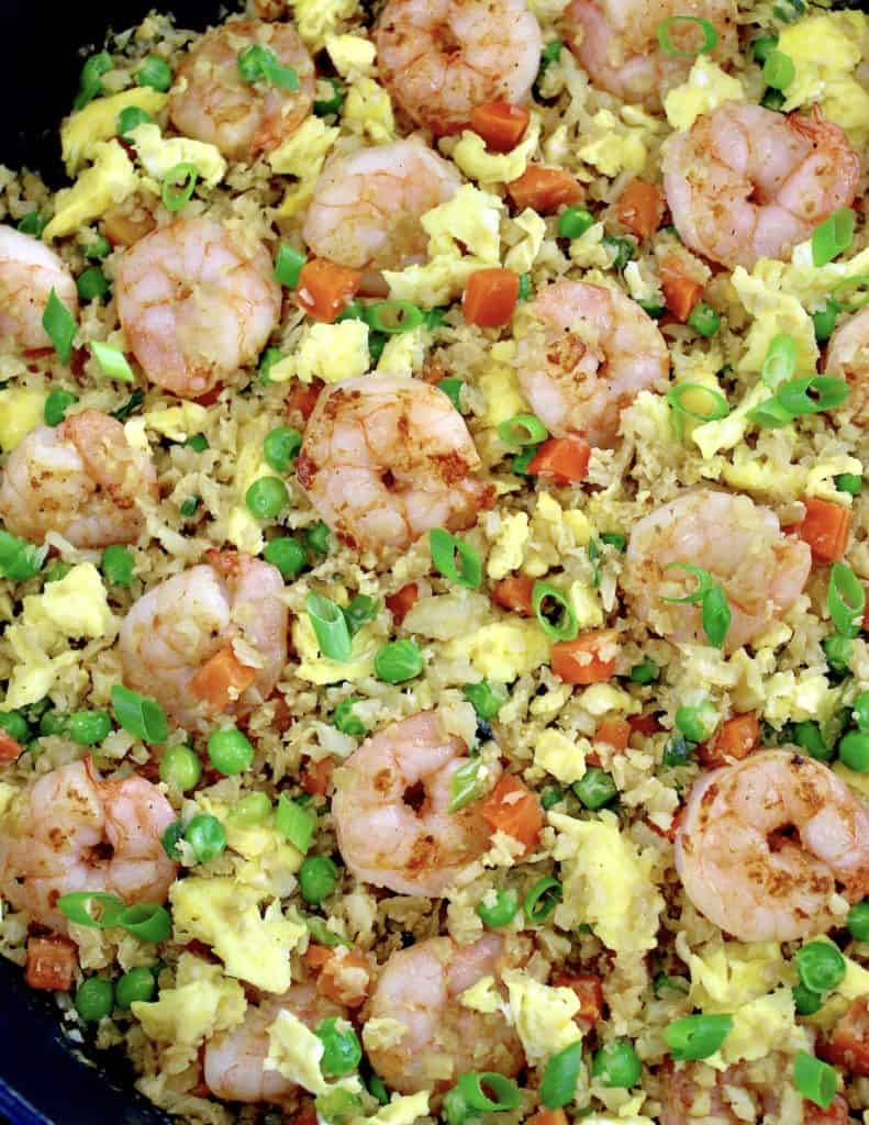 closeup of Shrimp Cauliflower Fried Rice