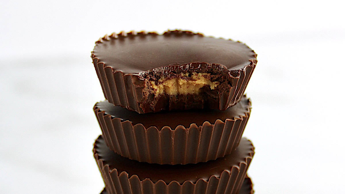 Keto Peanut Butter Cups stacked up