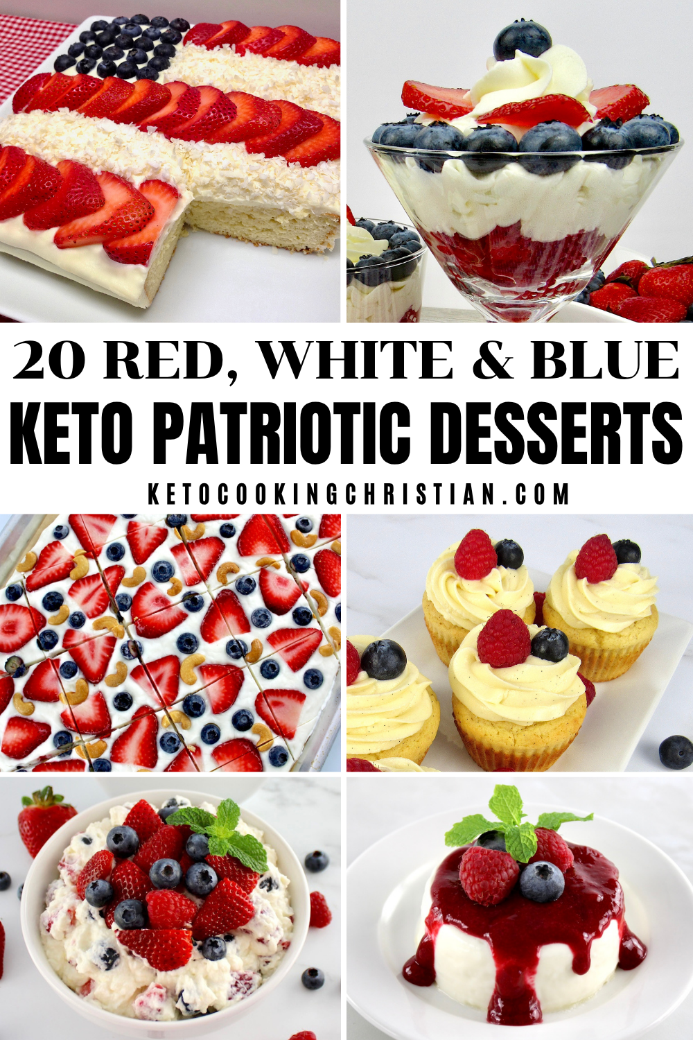 Red, White & Blue Keto Patriotic Desserts pin