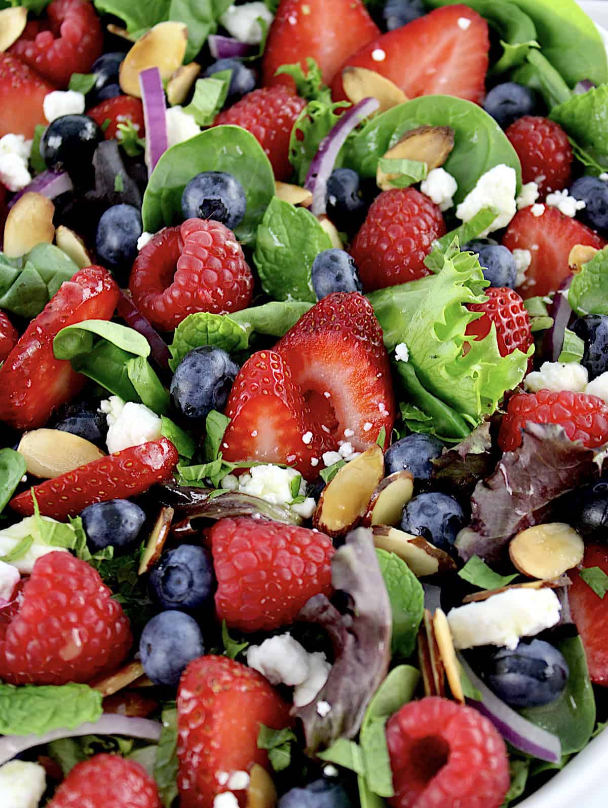 closeup of Triple Berry Salad