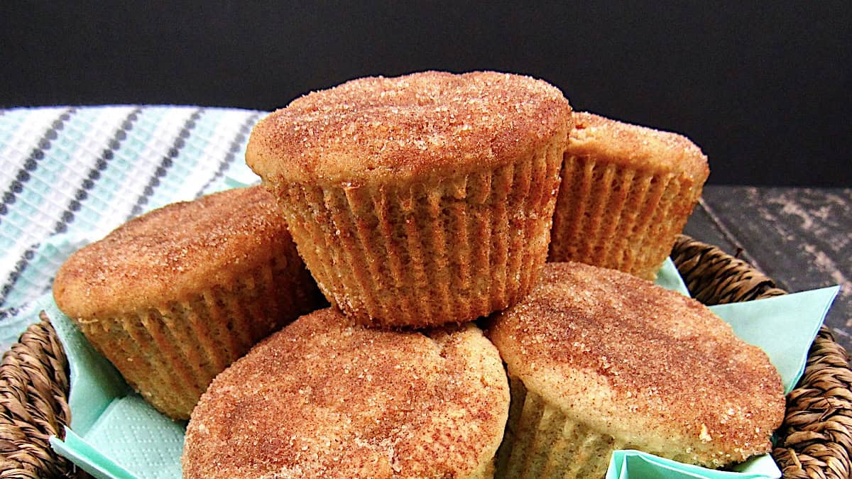 basket of snickerdoodle muffins