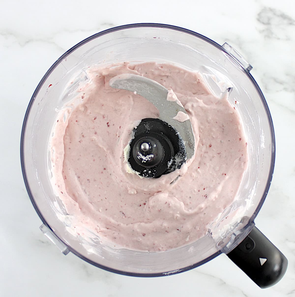 Strawberry Coconut Cream Mousse in food processor bowl