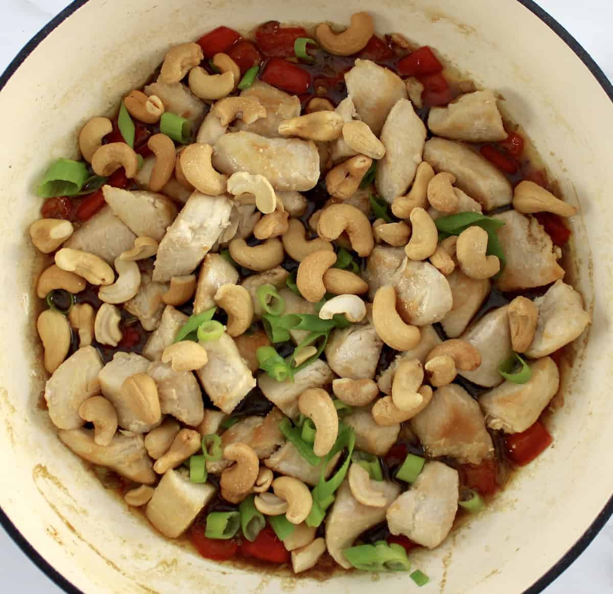 Cashew Chicken in skillet