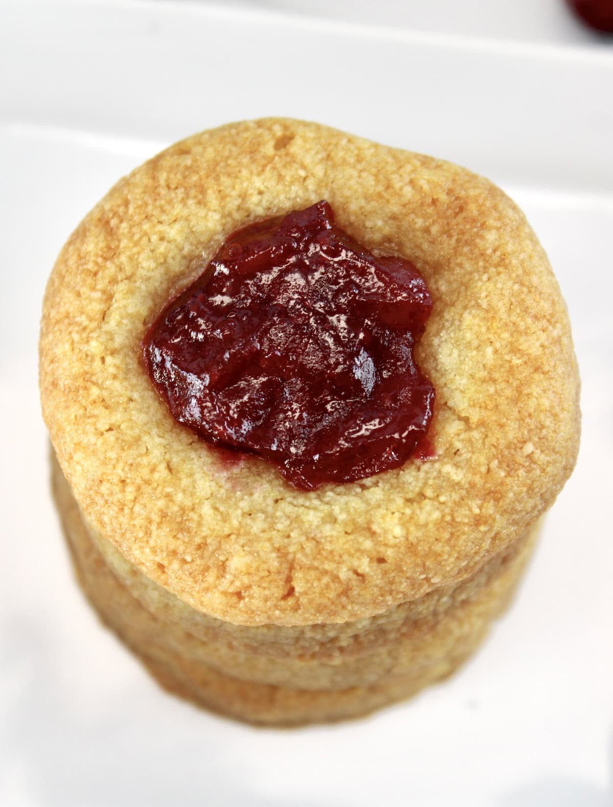 closeup of Cranberry Thumbprint Cookies