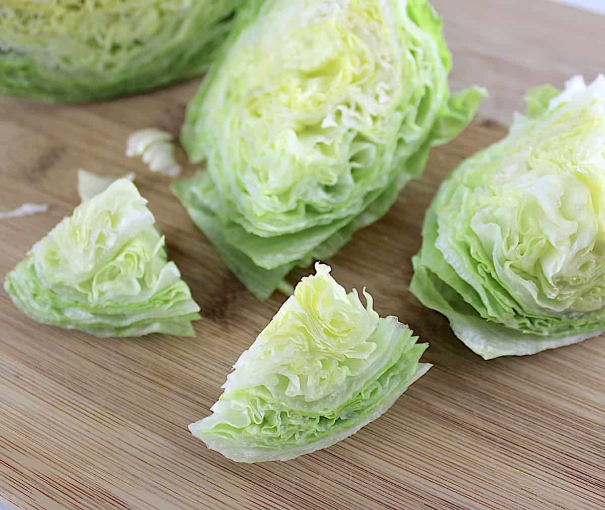 iceberg lettuce cut into small wedges