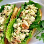 closeup of Keto Lobster Rolls on white plate