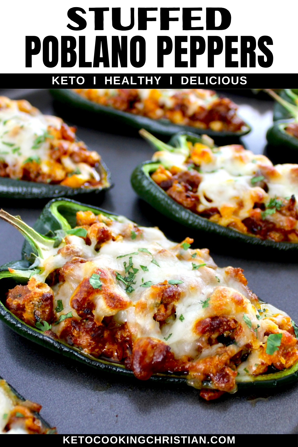 Keto Stuffed Poblano Peppers pin