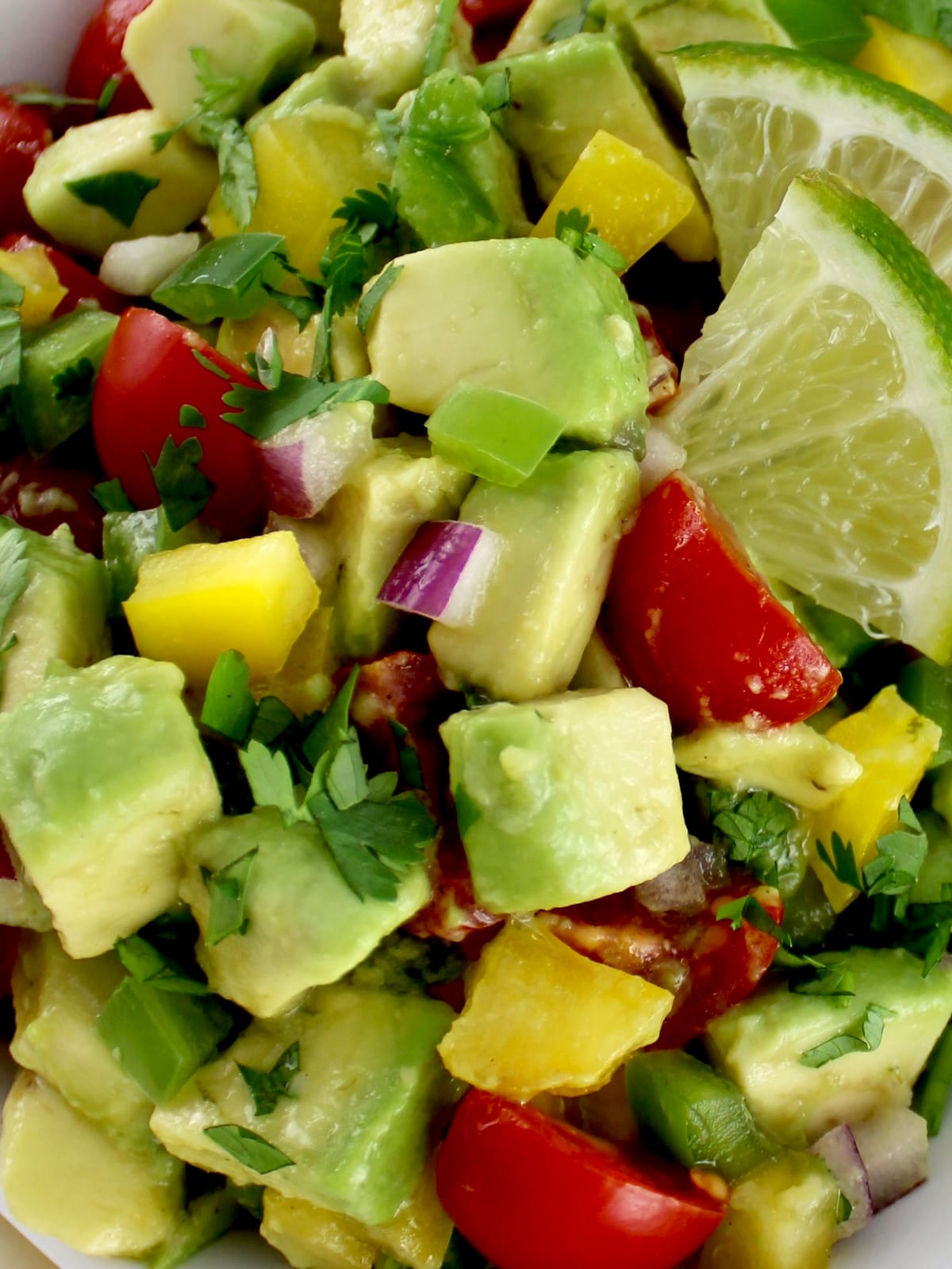 closeup of Avocado Salsa