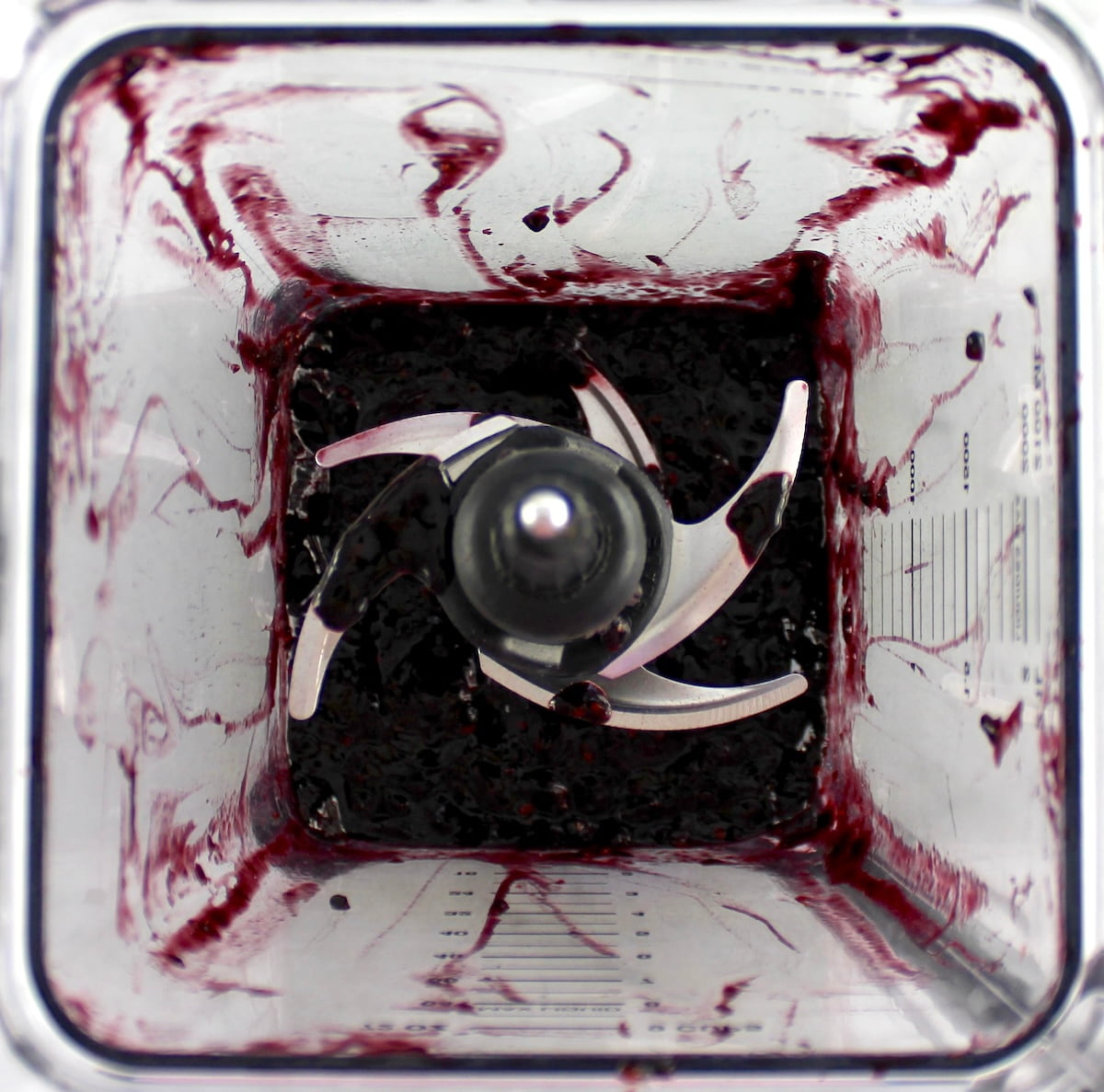 pureed blackberries in food processor