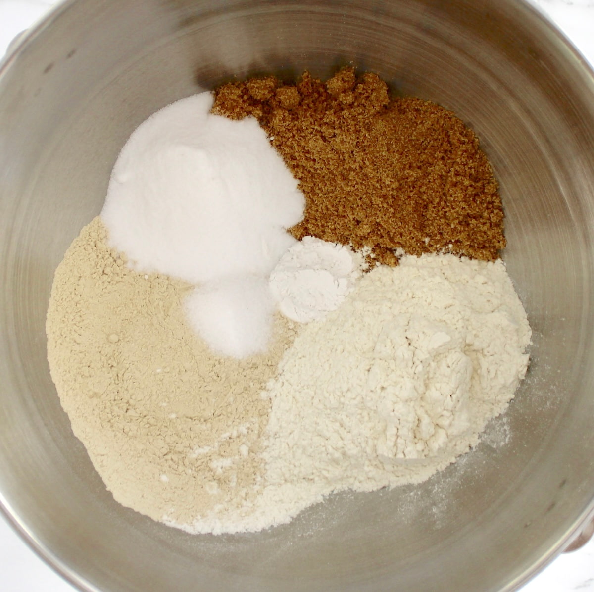  Keto Brioche Bread dry ingredients in stand mixer bowl unmixed
