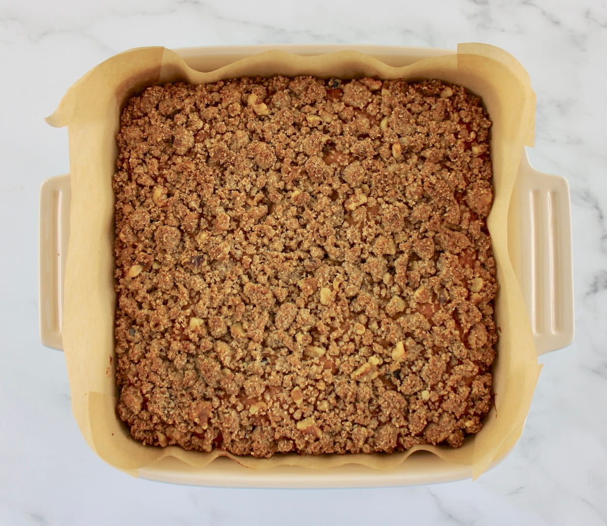 Keto Coffee Cake in baking dish