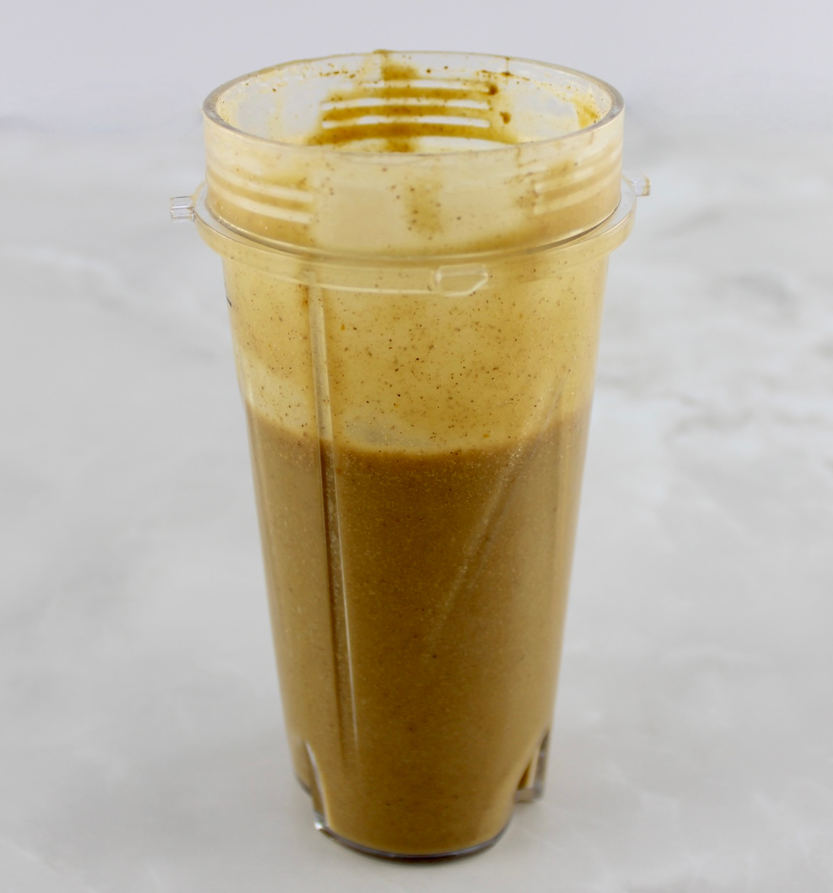 Pumpkin Spiced Bulletproof Coffee in bullet blender cup