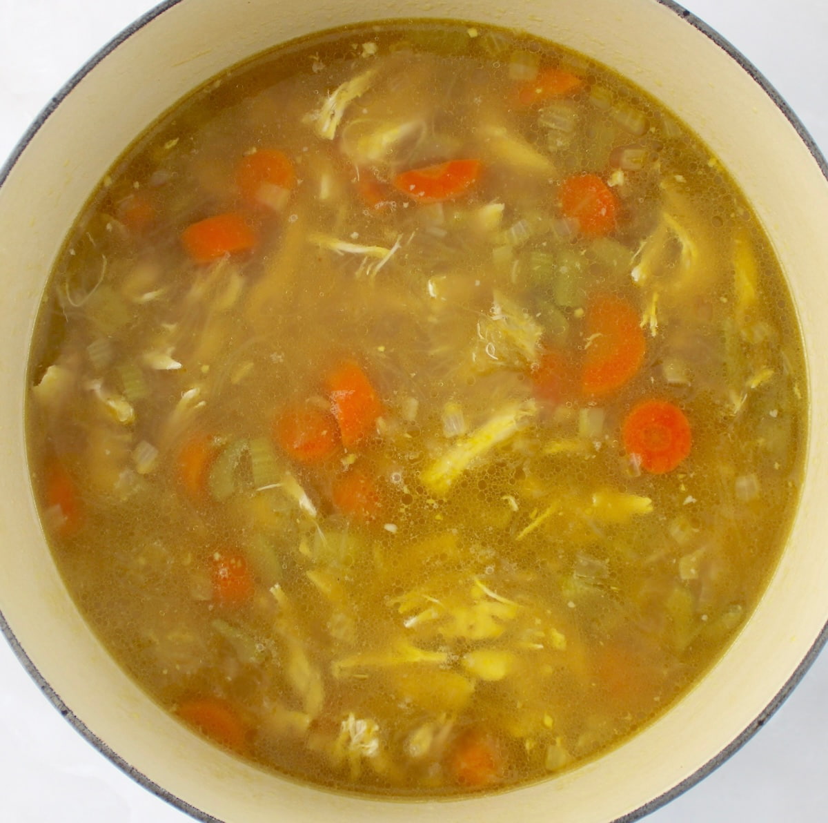 Avgolemono Soup in pot