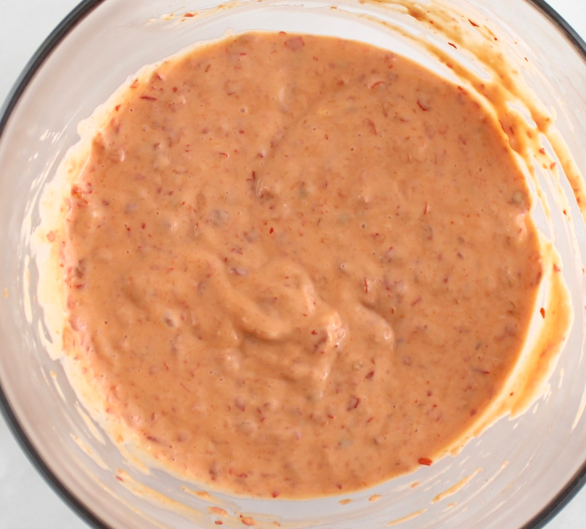 bang bang sauce in glass bowl