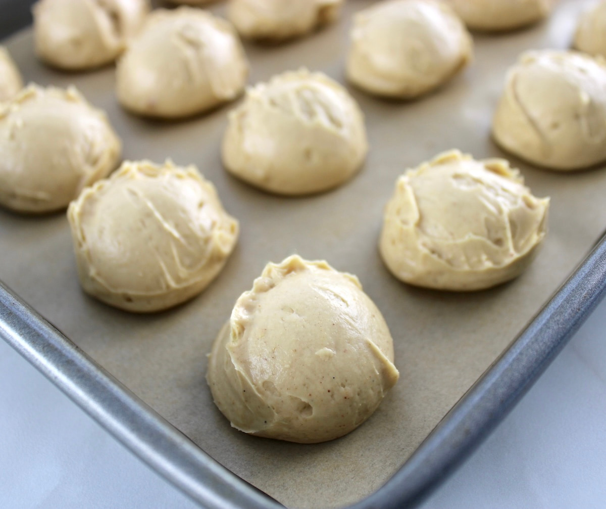 Peanut Butter Truffles on baking sheet with parchment