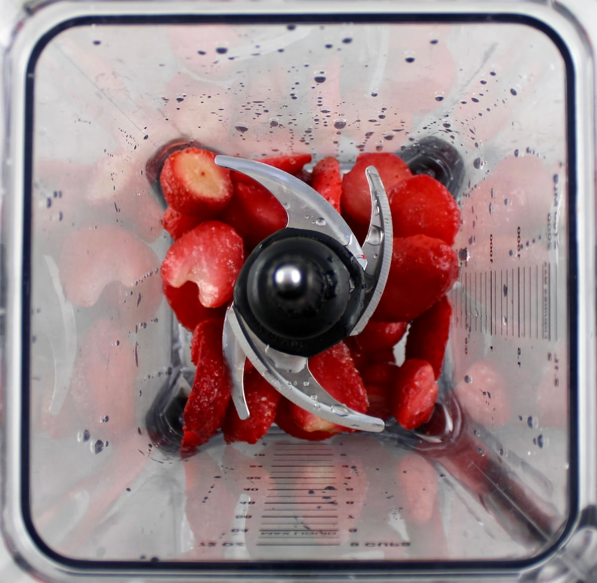 frozen strawberries in blender