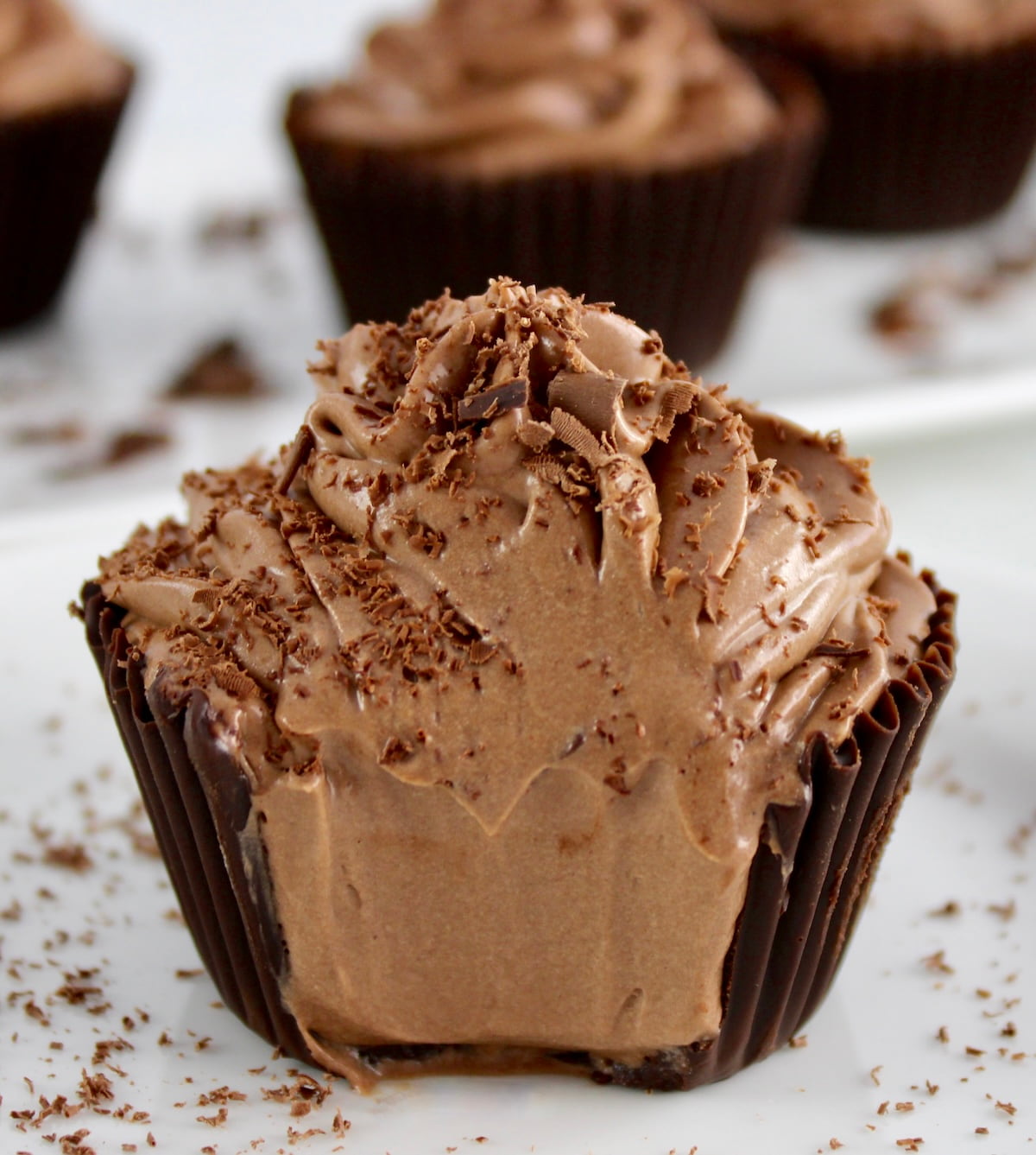 Espresso Chocolate Mousse Cup with bite missing