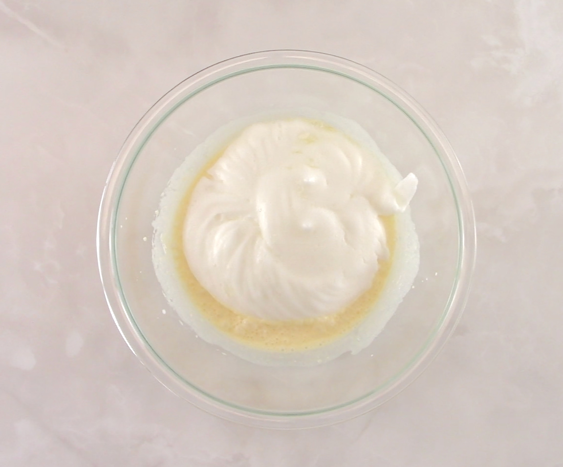 Keto Ricotta Pancake wet ingredients in glass bowl unmixed