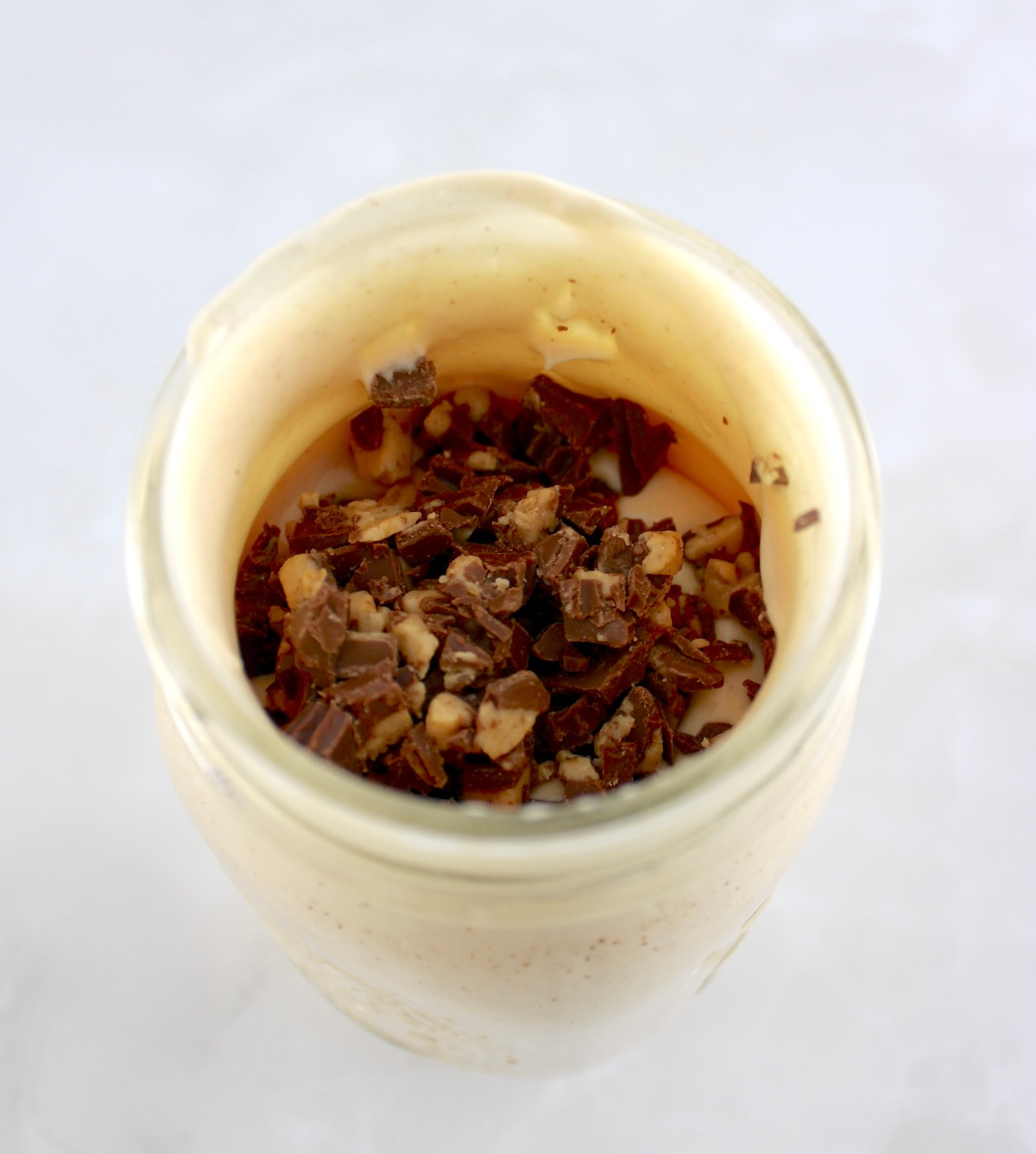 Peanut Butter Cup Mason Jar Ice Cream in open jar
