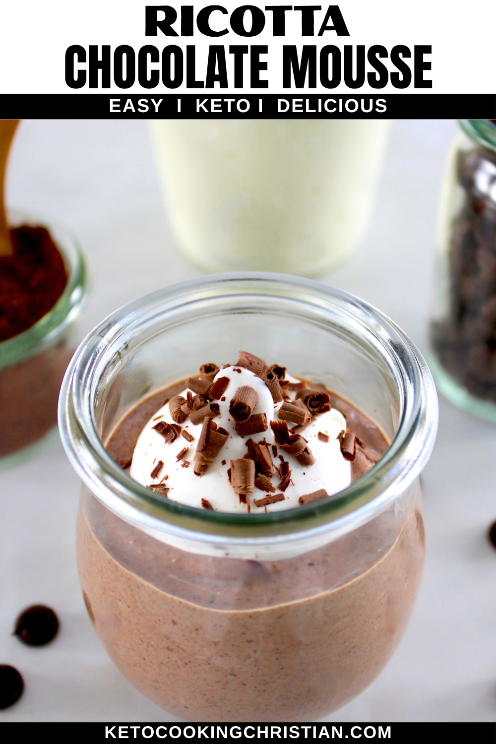 Indulge in this silky Ricotta Chocolate Mousse pin