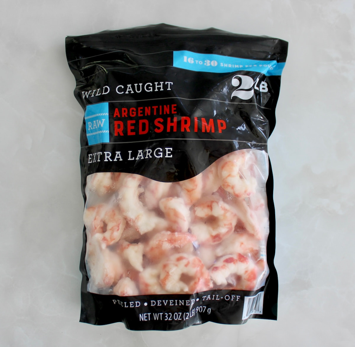 2 pound bag of frozen shirmp