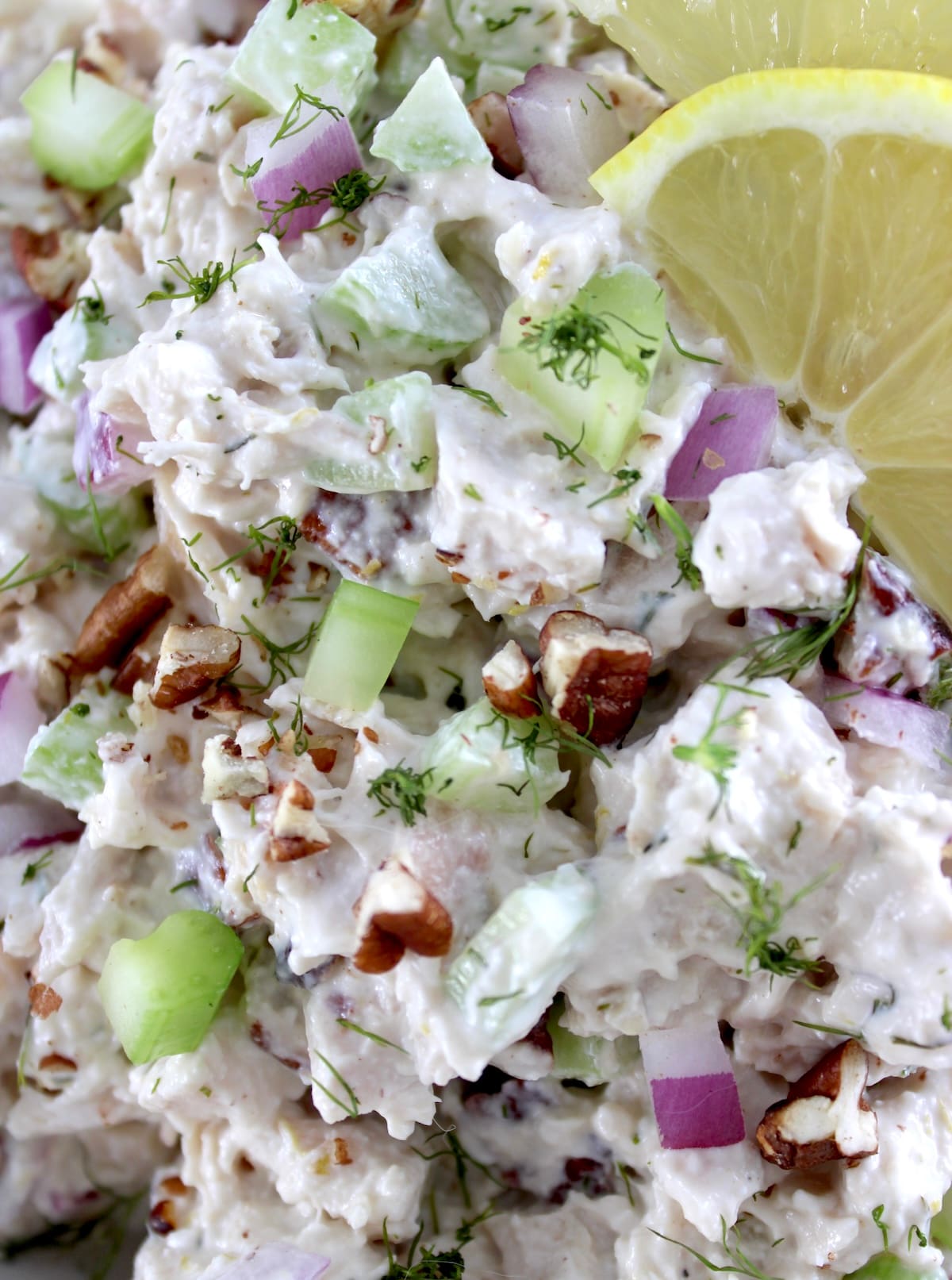 closeup of Cottage Cheese Chicken Salad