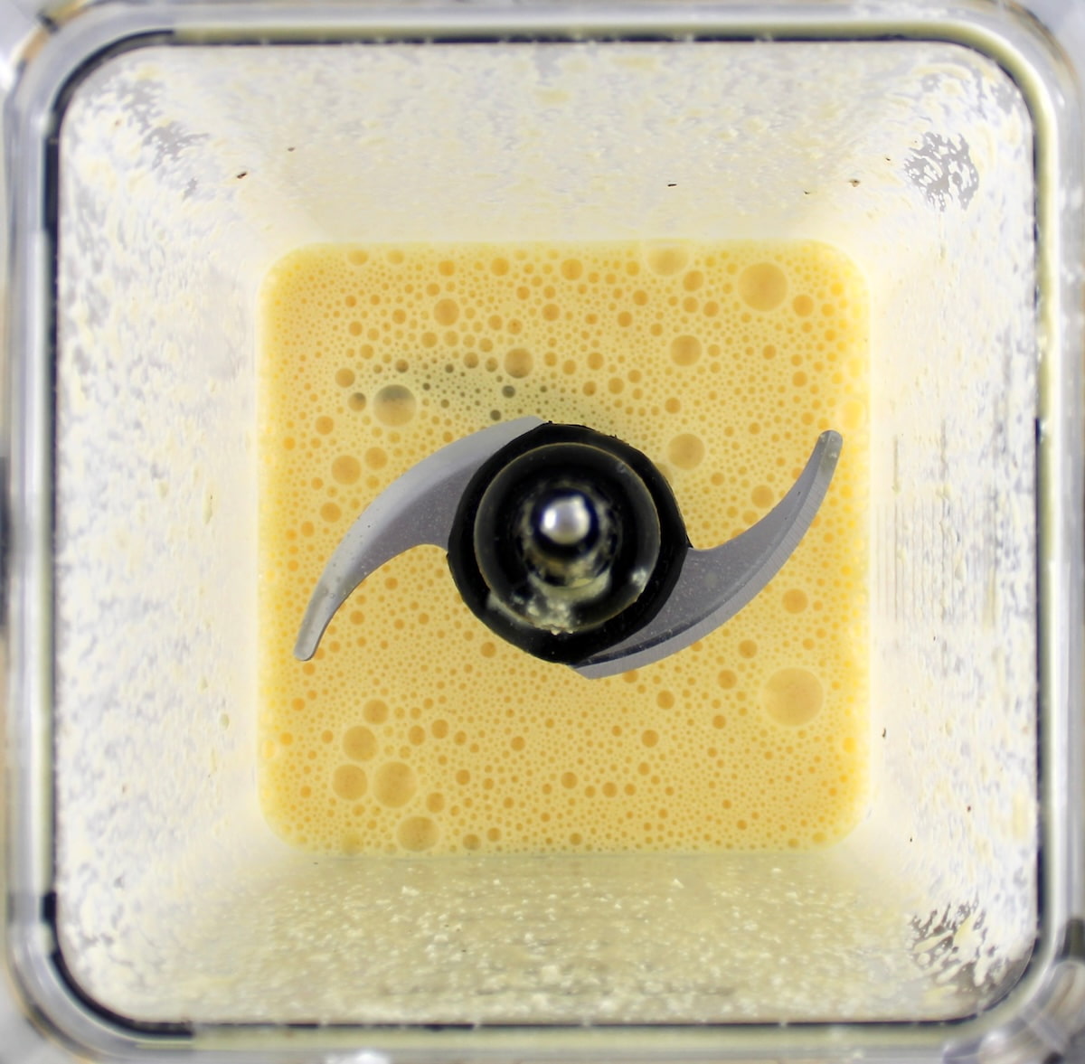 Cottage Cheese and Ham Egg Bites batter in blender