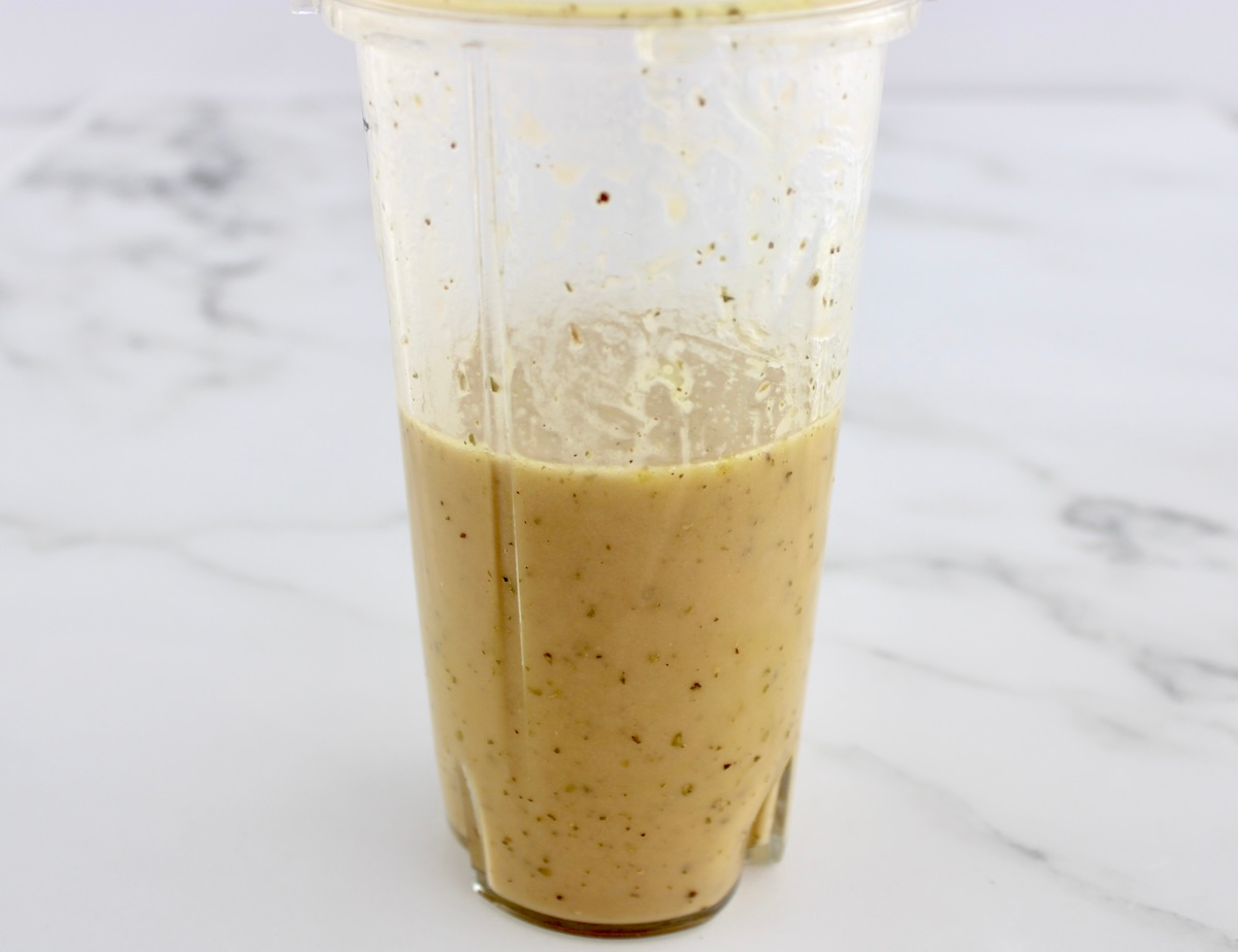 greek salad dressing in blender cup