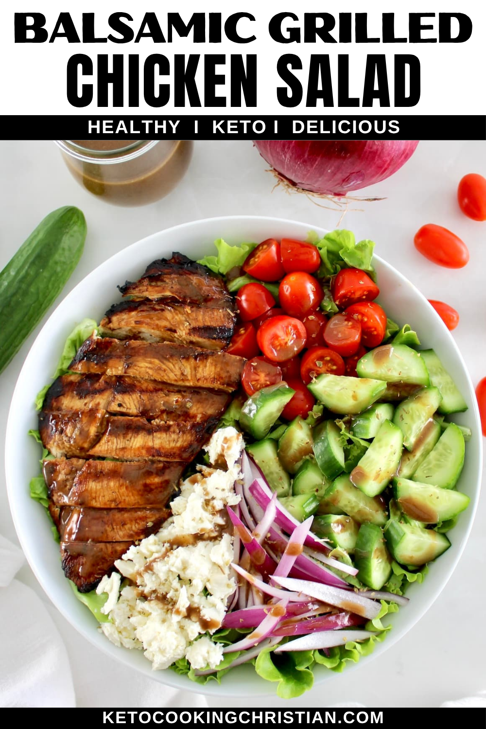 Balsamic Grilled Chicken Salad pin