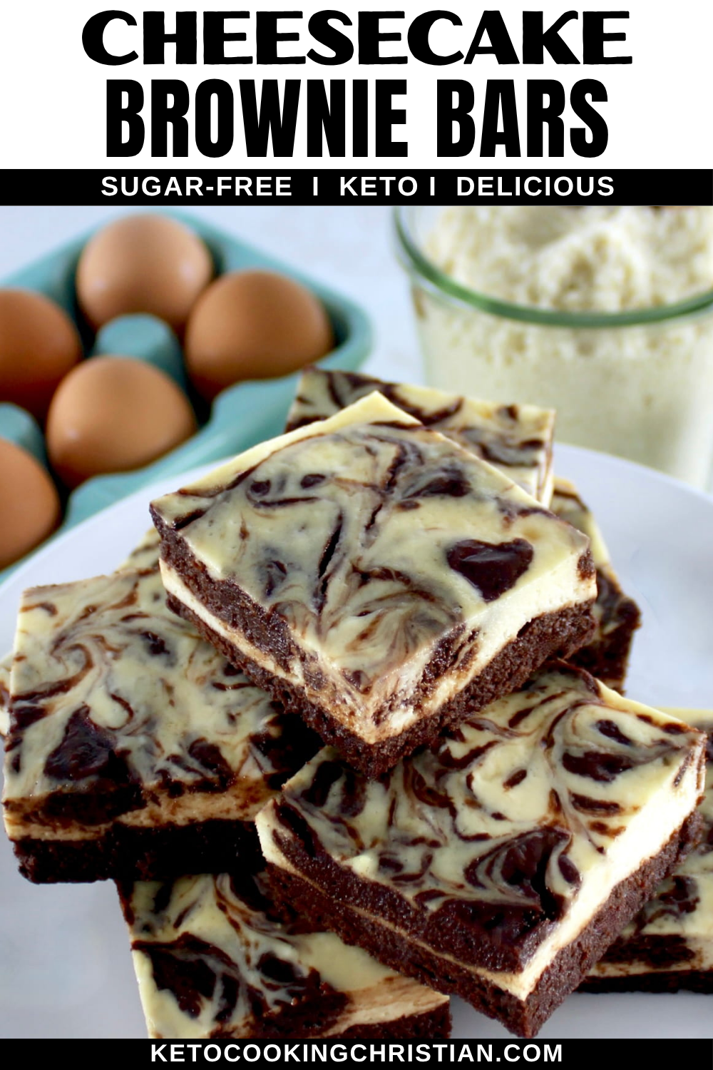 Keto Cheesecake Brownie Bars pin