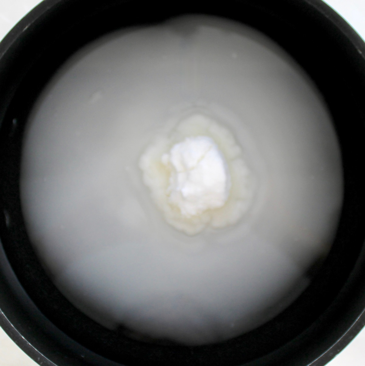 water and sweetened in saucepan