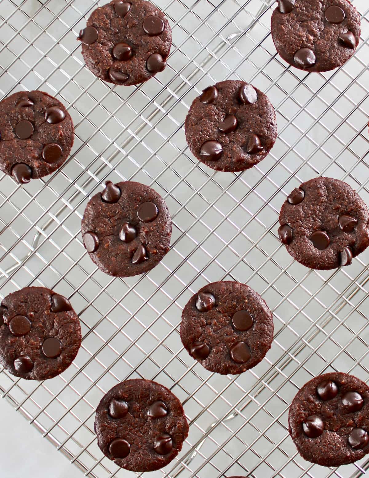 Chocolate Coconut Brownie Bites on wire rack