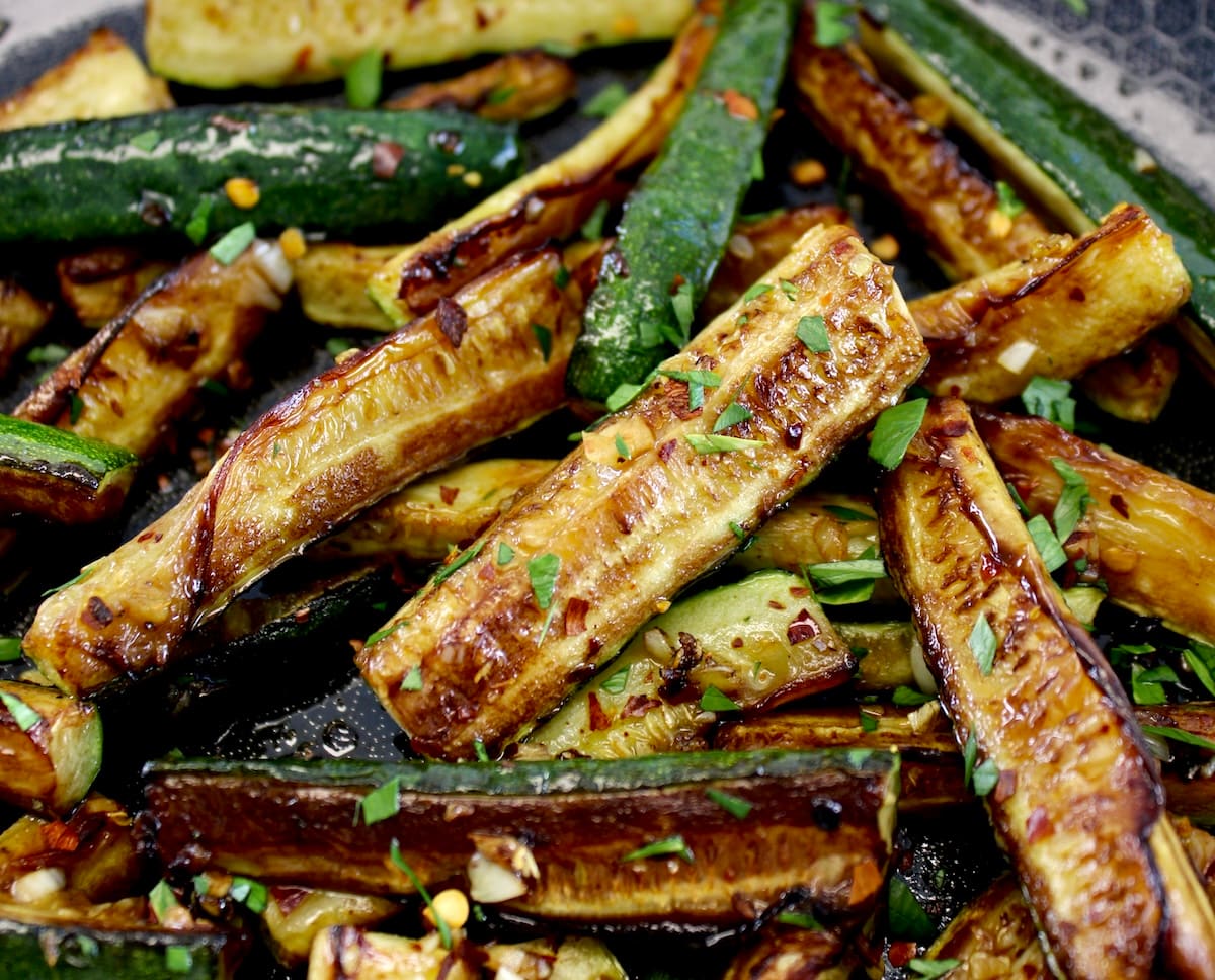 closeup of Easy Sautéed Zucchini
