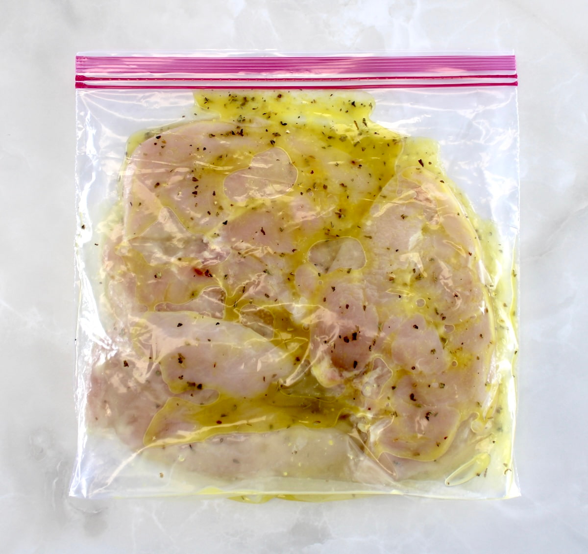 marinating chicken in food storage bag