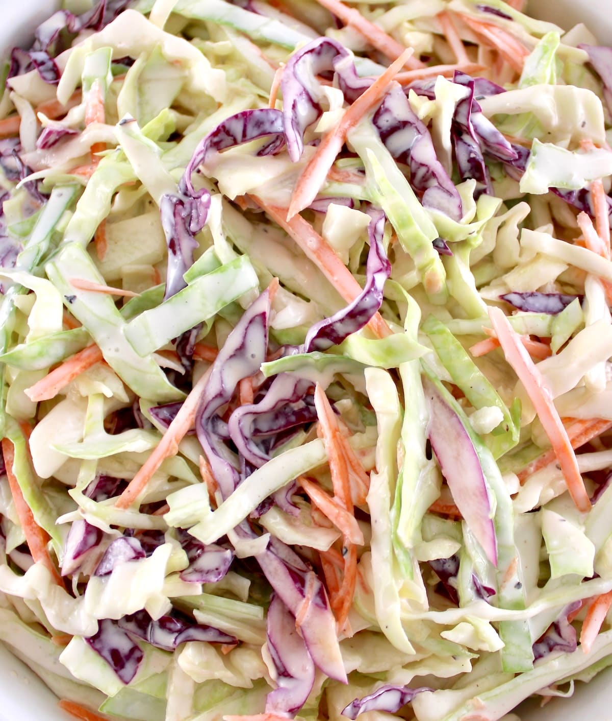 closeup of Easy Keto Coleslaw