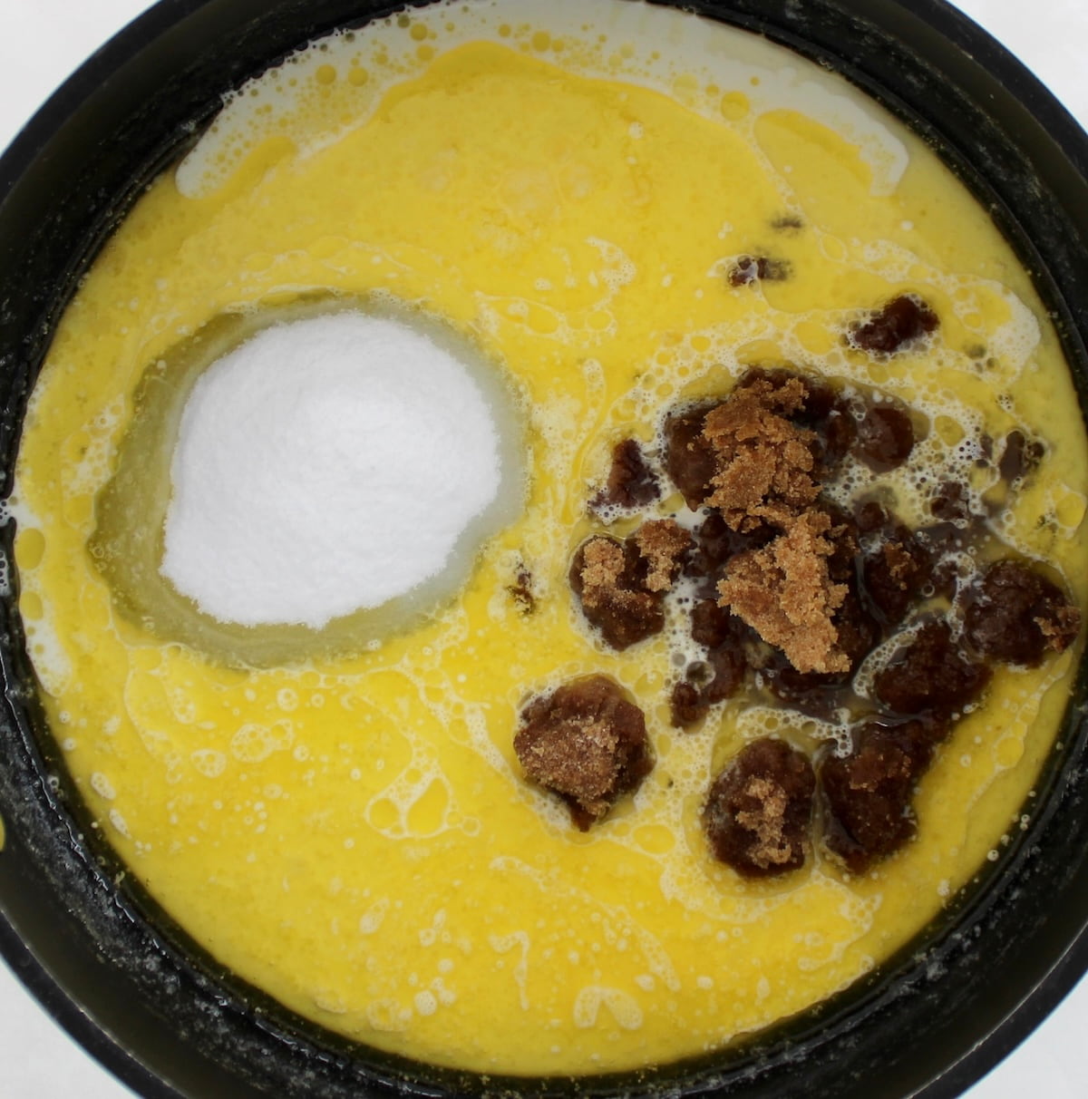 sweetener and butter in saucepan