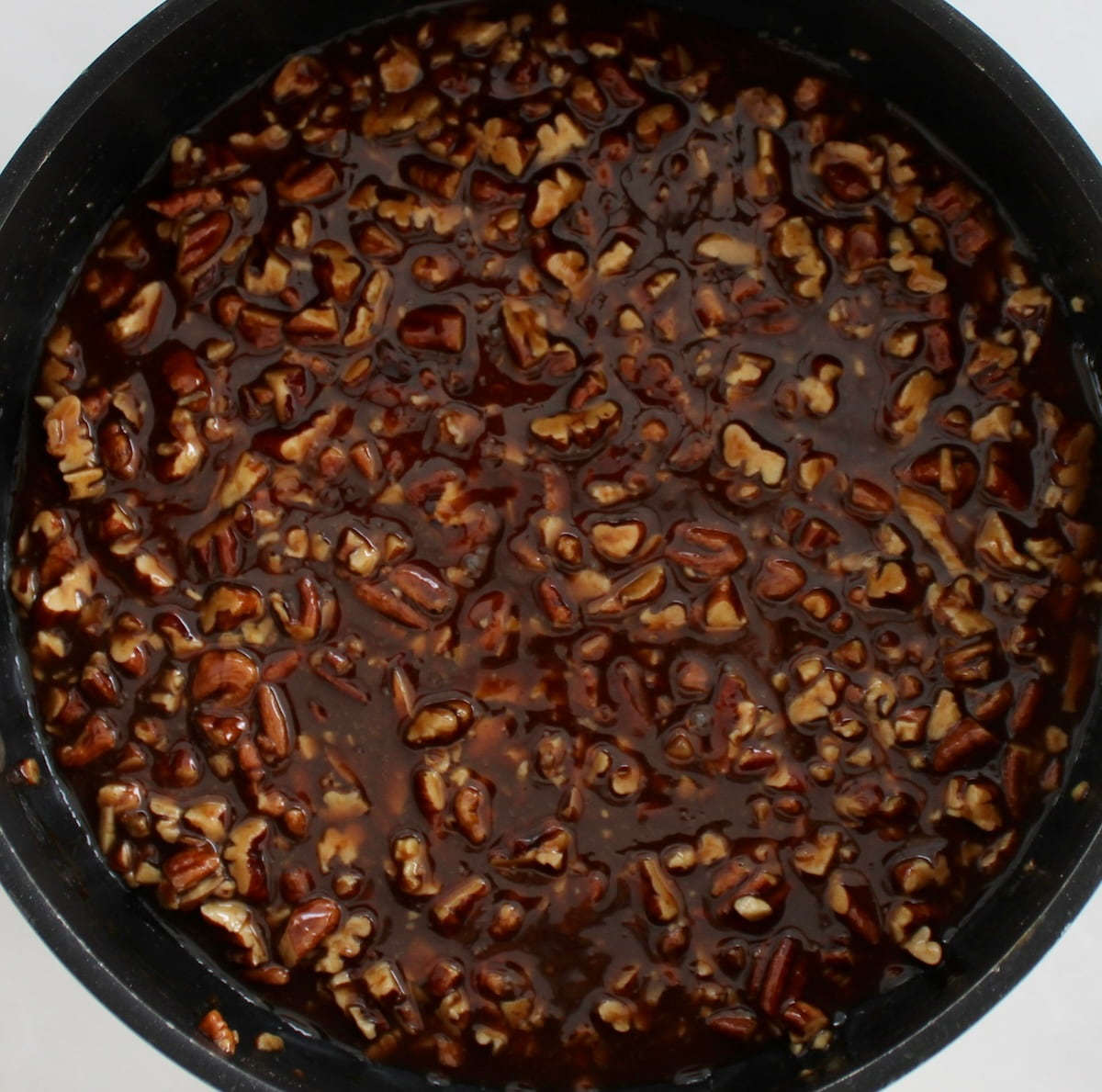 Keto Pecan Praline in saucepan